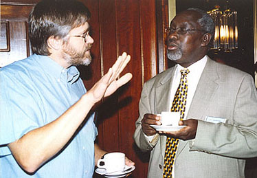 Hon. Franklin Bett, Chair of the Parliamentary Committee on Agriculture (right), and Dr. Brent Swallow (left)
