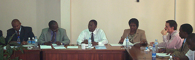Roundtable chairman Marios Obwona, Richard Ssewakiriyanga, John Okidi,  and Magaret Kakande