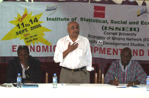 Professor Ernesy Aryeetey, University of Ghana; Professor Ravi Kanbur, Cornell University; Professor Saa Dittoh, University of Development Studies